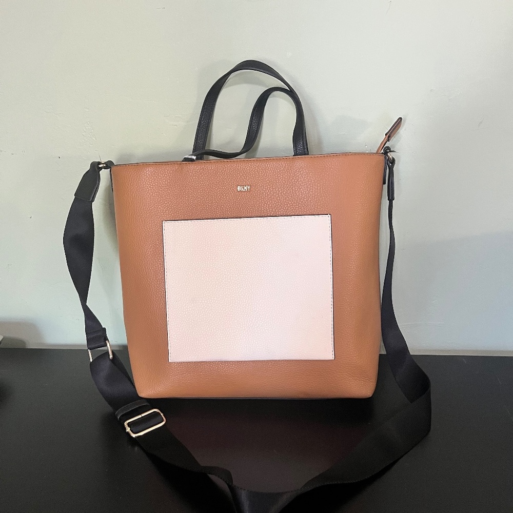 DKNY Brown, Taupe and Black Purse